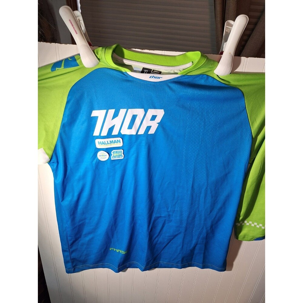 NOS Thor Blue Green Phase Ramble MX‎ Motocross Jersey Adult XL PHASE 2016